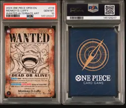 2024 One Piece OP-09 Luffy Gear 5 Wanted OP05-119 Alt Art PSA 10 Gem Mint - Image 3