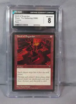 ANVIL OF BOGARDAN 1996 MTG Visions Magic the Gathering Rare Card CGC 8 NM/Mint - Image 1