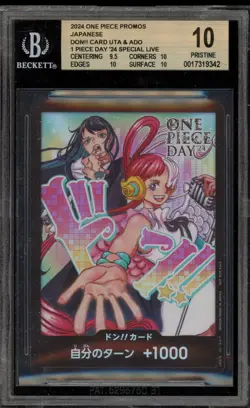 One Piece CCG Don!! Card Uta & Ado One Piece Day 2024 JPN DAMAGED SLAB BGS 10 - Image 1