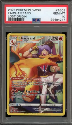 Pokemon Charizard Lost Origin Trainer Gallery Full Art #TG03 PSA 10 Gem Mint - Image 1