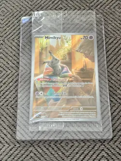 SEALED Pokemon Mimikyu SVP 075 Paldean Fates Full Art Holo Black Star Promo #4 - Image 1