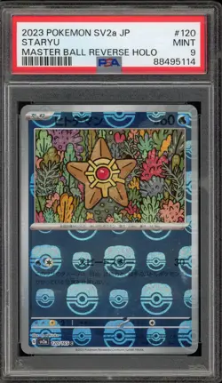 Pokemon Staryu 151 sv2a Japanese Master Ball Reverse Holo #120 PSA 9 Mint - Image 1