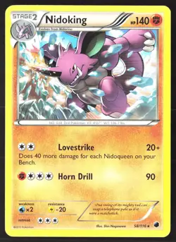 Nidoking 58/116 Plasma Freeze Regular Rare Pokemon Card - Image 1