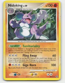2009 Pokemon, Rising Rivals, #29/111 Nidoking, Rare (b) - Image 1