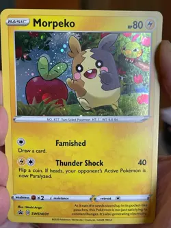 POKEMON MORPEKO SWSH031 PROMO BLACK STAR COSMOS HOLO WITH REGULAR SWIRL NM CARD - Image 1