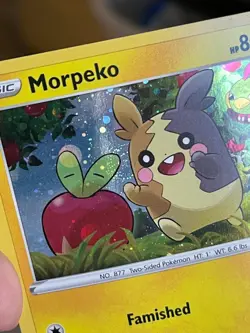POKEMON MORPEKO SWSH031 PROMO BLACK STAR COSMOS HOLO WITH REGULAR SWIRL NM CARD - Image 3