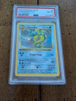 PSA 8 NM-MT Gyarados Holo 1st Edition Shadowless Base Set Pokemon Game 1999 - Image 1