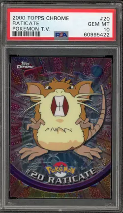 Pokemon Topps Chrome Raticate #20 PSA 10 Gem Mint - Image 1