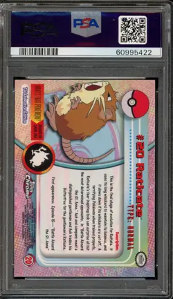 Pokemon Topps Chrome Raticate #20 PSA 10 Gem Mint - Image 2