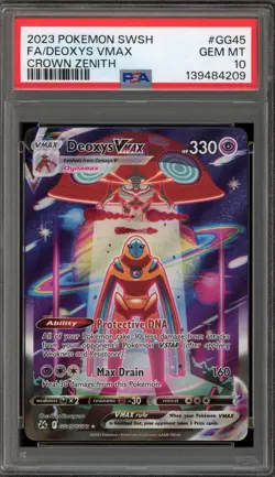 Pokemon Deoxys VMAX Crown Zenith Galarian Gallery Full Art #GG45 PSA 10 Gem Mint - Image 1