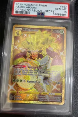 2020 Pokemon SWSH Rillaboom #197 FA Darkness Ablaze Secret Gem MT 10 - Image 1
