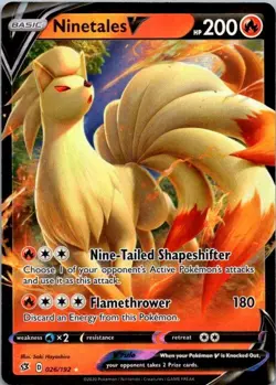 Ninetales V 026/192 Rebel Clash NM Ultra Rare Pokemon TCG (SKU 1-1) - Image 1