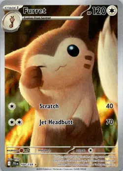 Pokemon TCG Furret 168/159 Sv09: Journey Together Illustration Rare NM (SKU 1-4) - Image 1