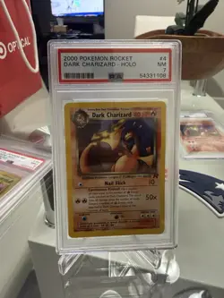 Pokemon Dark Charizard Team Rocket Set Holo Rare Card 4/82 PSA Grade 7 Near Mint - Image 1