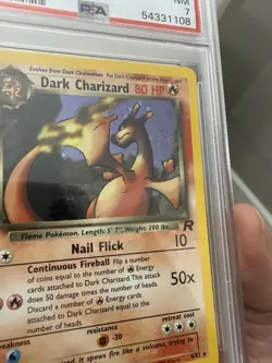 Pokemon Dark Charizard Team Rocket Set Holo Rare Card 4/82 PSA Grade 7 Near Mint - Image 3