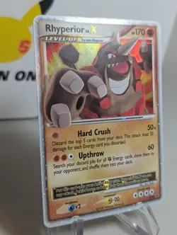 Pokemon Rhyperior LV.X DP29 Diamond and Pearl Holo LP+ - Image 2