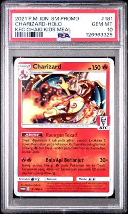 2021 Pokemon Charizard-Holo #181 KFC Chaki Kids Meal Indonesian Promo PSA 10 - Image 1