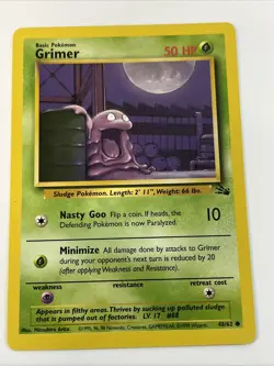 Grimer 48/62 Fossil Regular 1999 Unlimited Pokemon Game TCG - Image 1