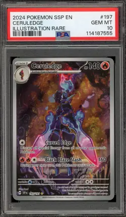 Pokemon Ceruledge Surging Sparks Illustration Rare #197 PSA 10 Gem Mint - Image 1