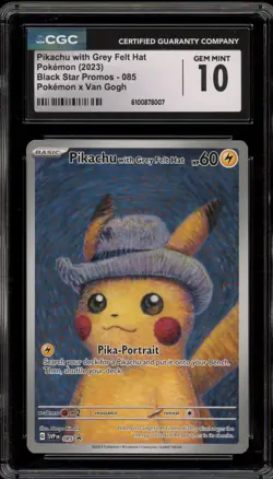 Pokemon Pikachu with Grey Felt Hat Van Gogh Full Art Promo SVP EN 085 CGC 10 - Image 1