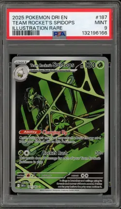 Pokemon Team Rocket's Spidops Destined Rivals Illustration Rare #187 PSA 9 Mint - Image 1