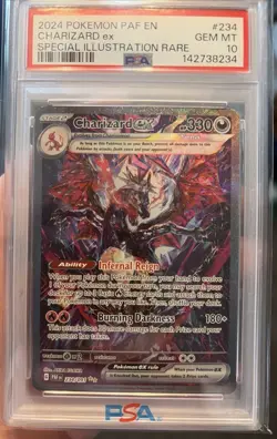 2024 POKEMON PAF EN-PALDEAN FATES SPECIAL ILLUSTRATION RARE CHARIZARD EX PSA 10 - Image 1