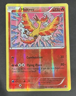 Pokemon TCG Moltres 9/124 Rare Reverse Holo XY Fates Collide 2016 - Image 1