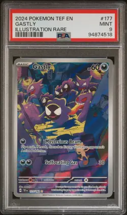 Pokemon Gastly 177/162 SV05: Temporal Forces Holo Illustration Rare PSA 9 MINT - Image 1