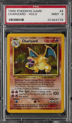 1999 POKEMON GAME #4 CHARIZARD-HOLO PSA 9 - Image 1
