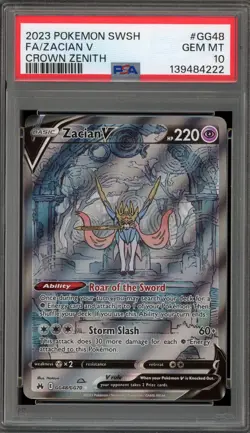 Pokemon Zacian V Crown Zenith Galarian Gallery Full Art #GG48 PSA 10 Gem Mint - Image 1
