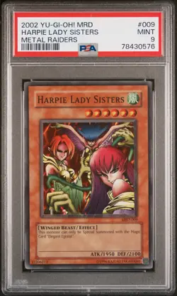 Harpie Lady Sisters MRD-009 Foil Shift Error Yugioh PSA 9 *576 - Image 1