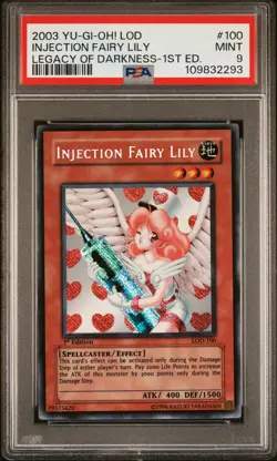 Injection Fairy Lily LOD-100 1st Edition Secret Rare REVERSE AE Yugioh PSA 9 - Image 1