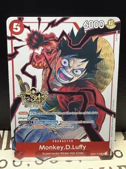 One Piece CCG Monkey.D.Luffy 3rd Anniversary - Image 1