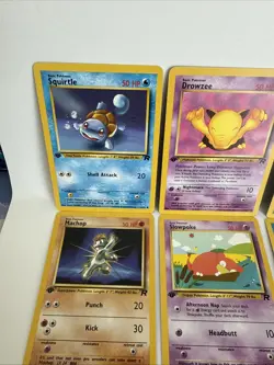 Pokemon TCG ROCKET Lot 1st Edition Cards - SQUIRTLE - MACHOP - PSYDUCK - Image 2