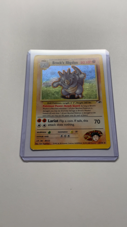 Brock’s Rhydon Holo Rare 2/132 Gym Heroes Pokemon Card - Image 2