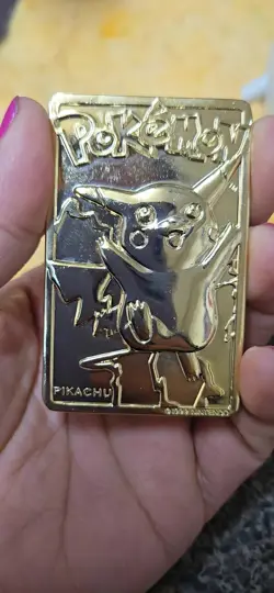 23K Gold Plated Pikachu Card 1999 Burger King Limited Edition. W Ball - Image 2