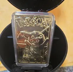 23K Gold Plated Pikachu Card 1999 Burger King Limited Edition. W Ball - Image 3