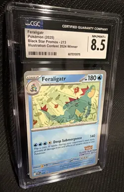 Feraligatr Pokemon Card Illustration Contest 2024 Winner Black Star Promo CGC - Image 1