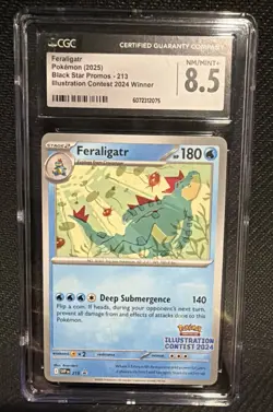 Feraligatr Pokemon Card Illustration Contest 2024 Winner Black Star Promo CGC - Image 3