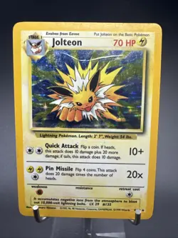 Jungle Holo Rare Unlimited Pokemon TCG Card Jolteon 4/64 No Symbol ERROR - Image 1