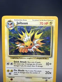 Jungle Holo Rare Unlimited Pokemon TCG Card Jolteon 4/64 No Symbol ERROR - Image 2