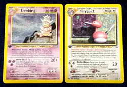 Pokemon Card Lot Slowking 14/111 Holo 1st Edition & Porygon2 12/64 Holo 1st Ed - Image 1