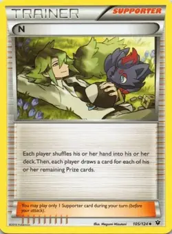 POKEMON N SUPPORTER #105/124 UNCOMMON FATES COLLIDES NM CARD - Image 1