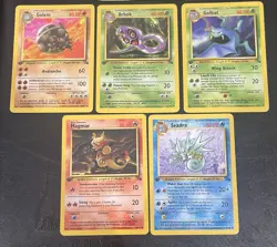 Pokemon TCG Fossil 1st Edition Uncommon 5 Card Lot Seadra, Golem, Magmar, Golbat - Image 1