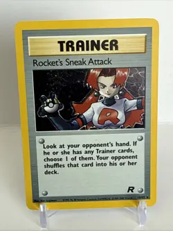 Pokemon 2000 Rockets Sneak Attack Trainer Holo Card 16/82 - Image 1