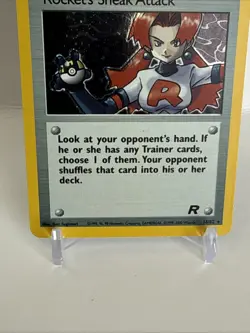 Pokemon 2000 Rockets Sneak Attack Trainer Holo Card 16/82 - Image 3