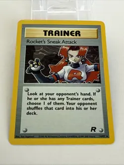 Pokemon 2000 Rockets Sneak Attack Trainer Holo Card 16/82 - Image 4