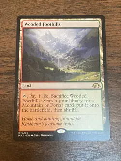 WotC MAGIC the Gathering MODERN HORIZONS 3 unplayed mint rare WOODED FOOTHILLS - Image 1