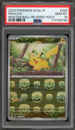 Pokemon Pikachu 151 sv2a Japanese Master Ball Reverse Holo #025 PSA 10 Gem Mint - Image 1