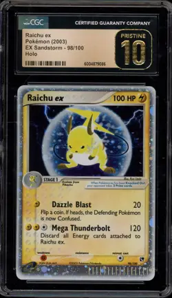 Pokemon Raichu ex EX Sandstorm Holo Ultra Rare #98 CGC 10 Pristine - Image 1